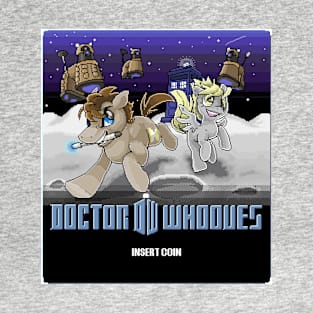 Dr. Who Doctor Whooves My Little Pony Meme Mash 8 Bit Derpy Tardis Daleks Pixelated T-Shirt T-Shirt